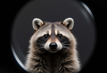 Fototapeta premium Close-up portrait of a raccoon with expressive eyes
