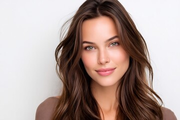 Fototapeta premium Portrait of young woman smiling looking at camera