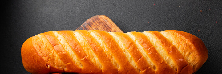 Fresh bun for hot dog natural baked goods soft ingredient appetizer fresh tasty table setting gourmet food background on the table rustic food top view copy space