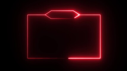 animated red neon frame, often used as a live stream overlay. It is a digital asset designed for use in live video broadcasts, such as on YouTube or Twitch. 