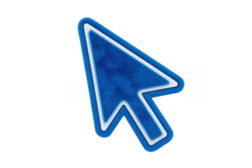 Blue computer mouse cursor arrow pointer isolated on a transparent background