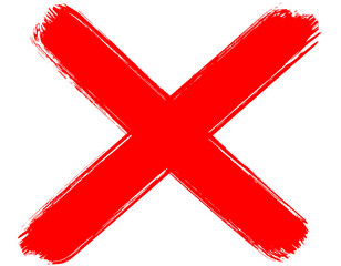 Obraz premium Vibrant red X symbol on black background for clear communication