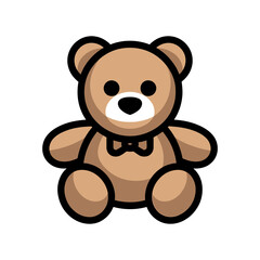 Obraz premium Teddy bear icon on White Background Vector Art Illustration on white background.