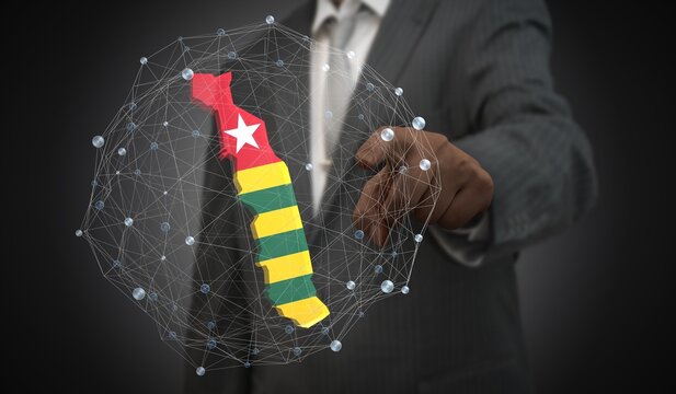 Togo - country shape and flag - 3D illustration