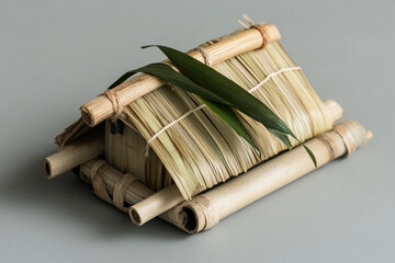 Simple jungle dwelling crafted from woven palm leaves showcases traditional building techniques and local materials