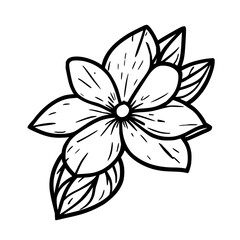 Delicate jasmine flower icon with small petals and a fresh, soft appearance&mdash;clearly styled for use as a floral SVG design in branding and backgrounds.