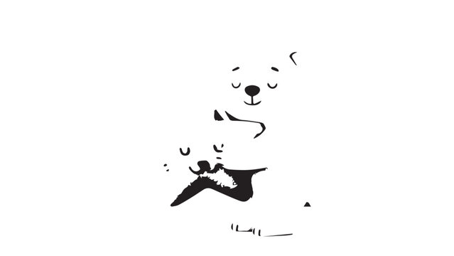 Minimalist high-contrast black and white panda illustration.