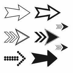 Simple Stylized Arrow Icons Vector Set
