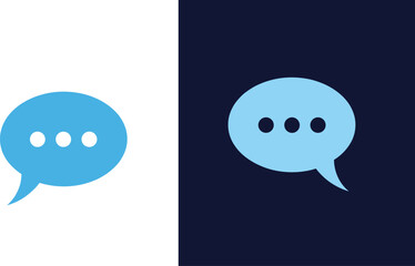 Blue Speech Bubble Chat Icon Set Featuring Ellipsis Symbols Representing Messaging Conversation Online Communication Social Media Customer Support Instant Feedback Texting and Digital Interaction