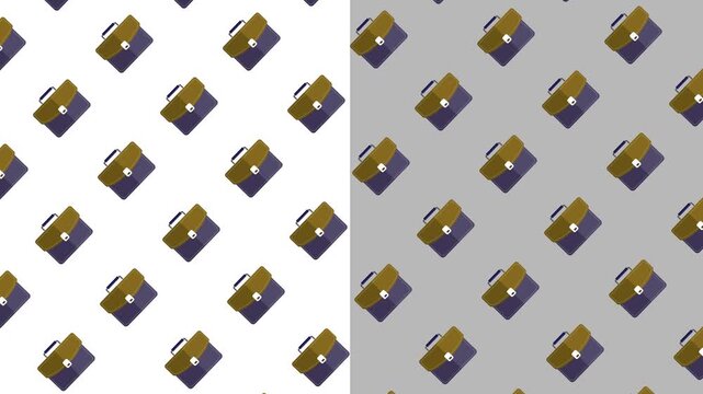 brown briefcases on white and grey backgrounds animation representing business and work video motion 