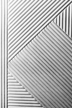 Abstract White Plaster Texture with Diagonal Geometric Lines and Stripes