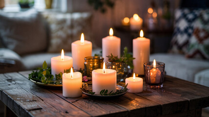 candles glowing warmly