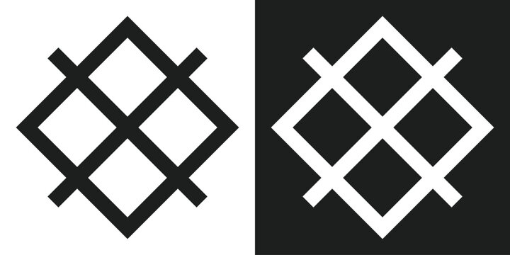 Letter Logo Design Template Negative Space Style Illustrations & Vectorsabstract knot, interlocking squares, geometric logo, woven shape, symmetry, symmetrical design, abstract symbol, modern icon, mi