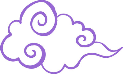 Obraz premium Japanese Cloud Hand Drawn