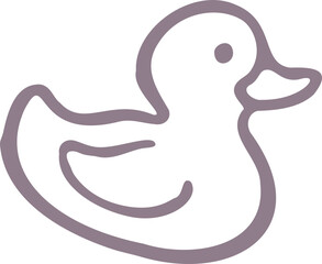 Obraz premium Rubber Duck Hand Drawn Outline