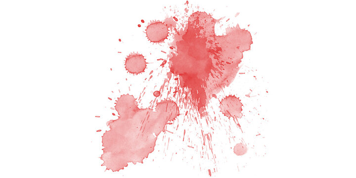 Vivid bloody splatters on black background crime scene texture horror spooky design element abstract violence danger