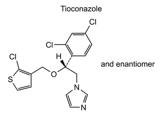 Tioconazole, chemical structure of tioconazole, drug substance