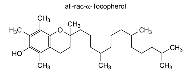 Obraz premium all-rac-α-Tocopherol, chemical structure of all-rac-α-Tocopherol, drug substance