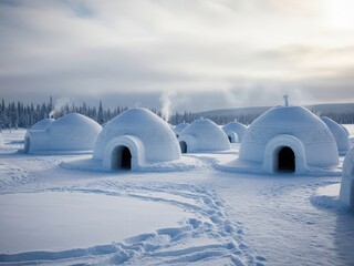 Igloo village winter landscape tourism marketing