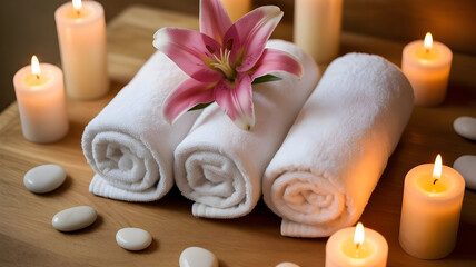 spa still life with candles