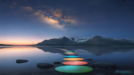 sunrise over the lake