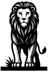 Obraz premium lion head vector, Creative Lion Vector Illustration Sketch Silhouette