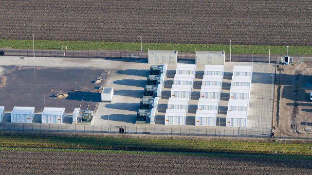 Aerial view of large scale sustainable energy storage system