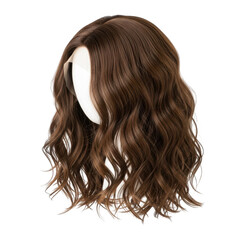 Naklejka premium Brown curly wig isolated on transparent background