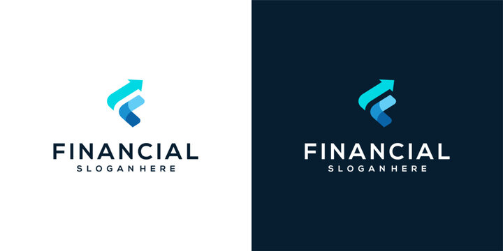 Business Growth Logo with Upward Chart and Hand Motif