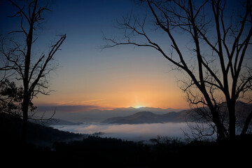 Sunset on the Blue Ridge Mountains, Maggie Valley, North Carolina