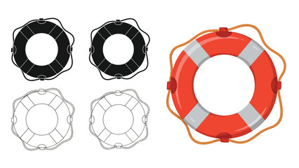 Lifebuoy variations with different design and color schemes on a white background © Tm Studio