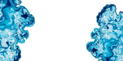  blue abstract fluid texture with organic flowing forms and paint splashes