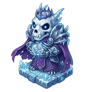 Lich King with Phylactery Isometric RPG Character Asset &ndash; Cute Fantasy Game Art for RPGs & Indie Games