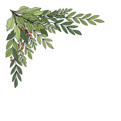 Green Foliage Corner Border