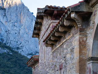 Church of Santa Mar&iacute;a de Lebe&ntilde;a in the municipality of Cillorigo de Li&eacute;bana in the Li&eacute;bana region. Picos de Europa. Cantabria. Spain. Europe