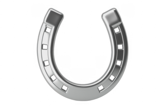 Silver horseshoe metal luck isolated on a transparent background - Powered by Adobe