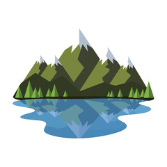 Mountain Landscape with Lake Reflection