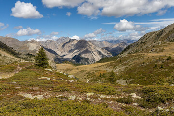 Mountain view in the Cerces massif near Col du Granon , Hautes-Alpes , France