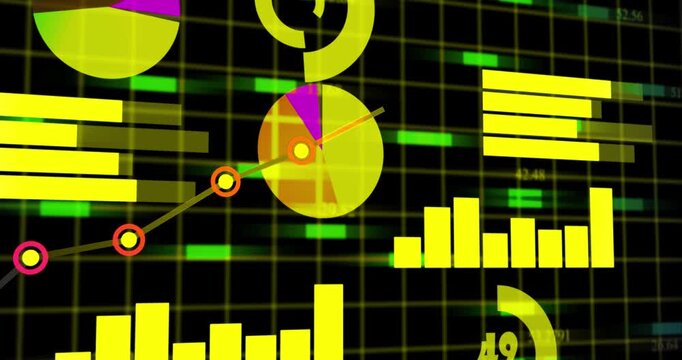 Business graph growth animation video