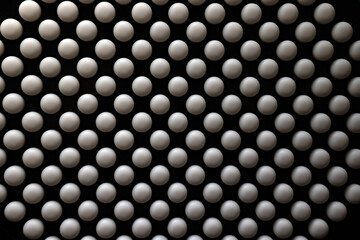 Primer plano de cuadrícula de esferas blancas con una esfera roja iluminada destacando en el...