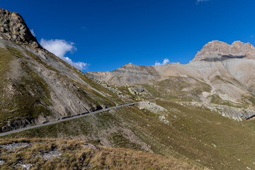 Fototapeta premium Mountain pass scenery at Col du Galibier in the French Alps
