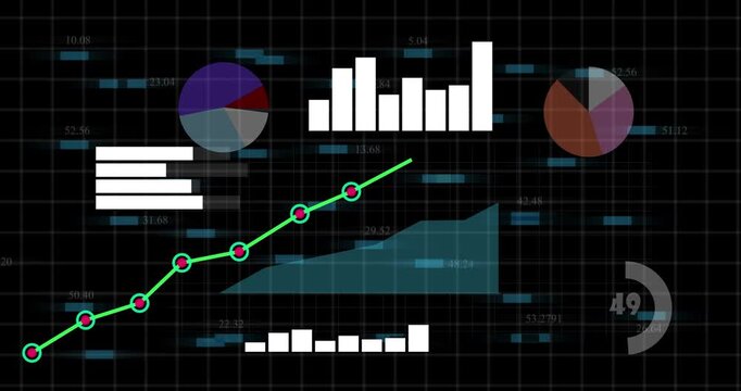 Animated stock trend line chart video