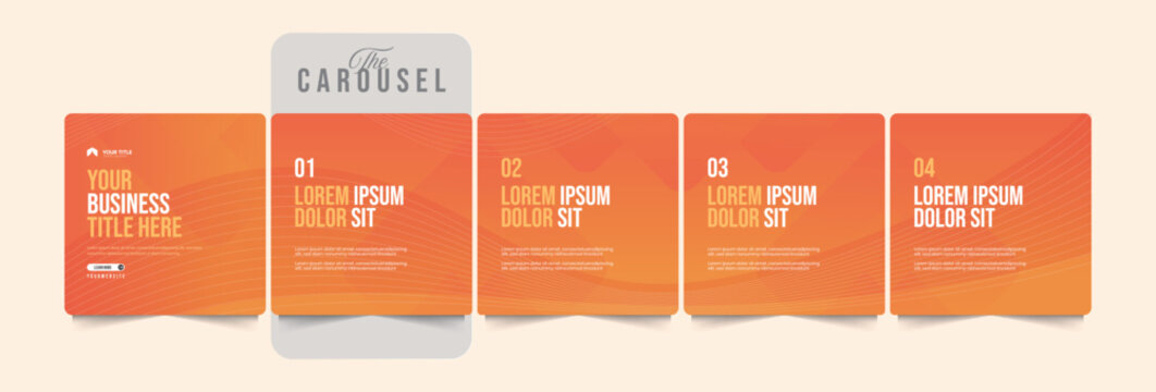 Set of LinkedIn carousel post, Template Set &ndash; Editable Instagram & LinkedIn Carousel Post Design, Business Banner Layout, Advertising banner post, Technology Banner,Clean Gradient Design