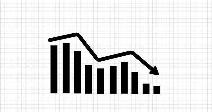 business graph animation of profit and loss illustrating sales and marketing trends