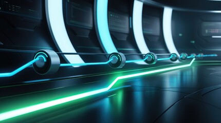 abstract technology background with glowing lines