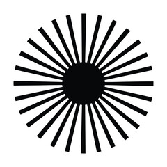Obraz premium Abstract Sunburst Circular Icon: Minimalist Radial Line Logo for Energy, Solar, and Modern Branding