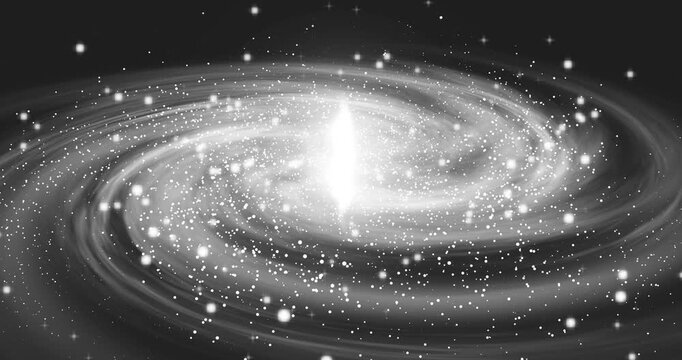 Deep space galaxy animation with rotating stars and stary background