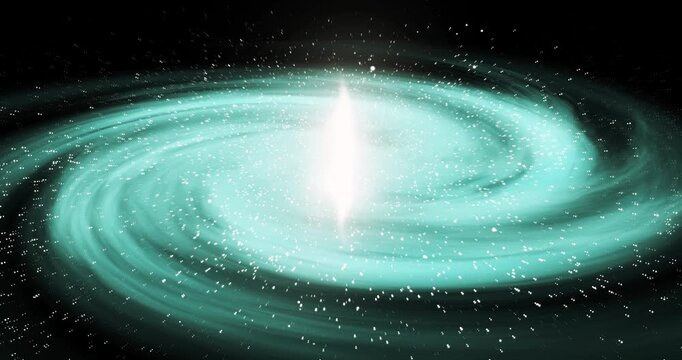 Animated spiral galaxy in deep cosmic space background