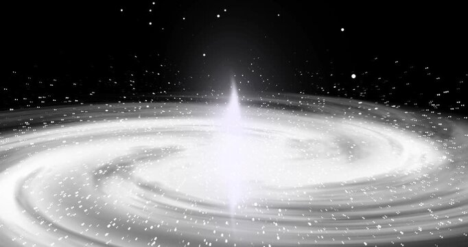 Nebula and rotating spiral galaxy animation in deep space