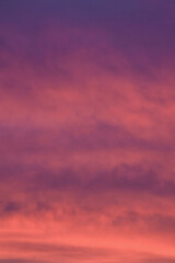 Deep purple to fiery red gradient sky at late sunset